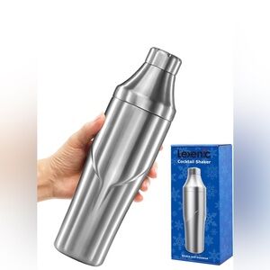 Lexenic Double Wall Cocktail Shaker 24oz Stainless Steel,Leakproof,Strainer,Prof